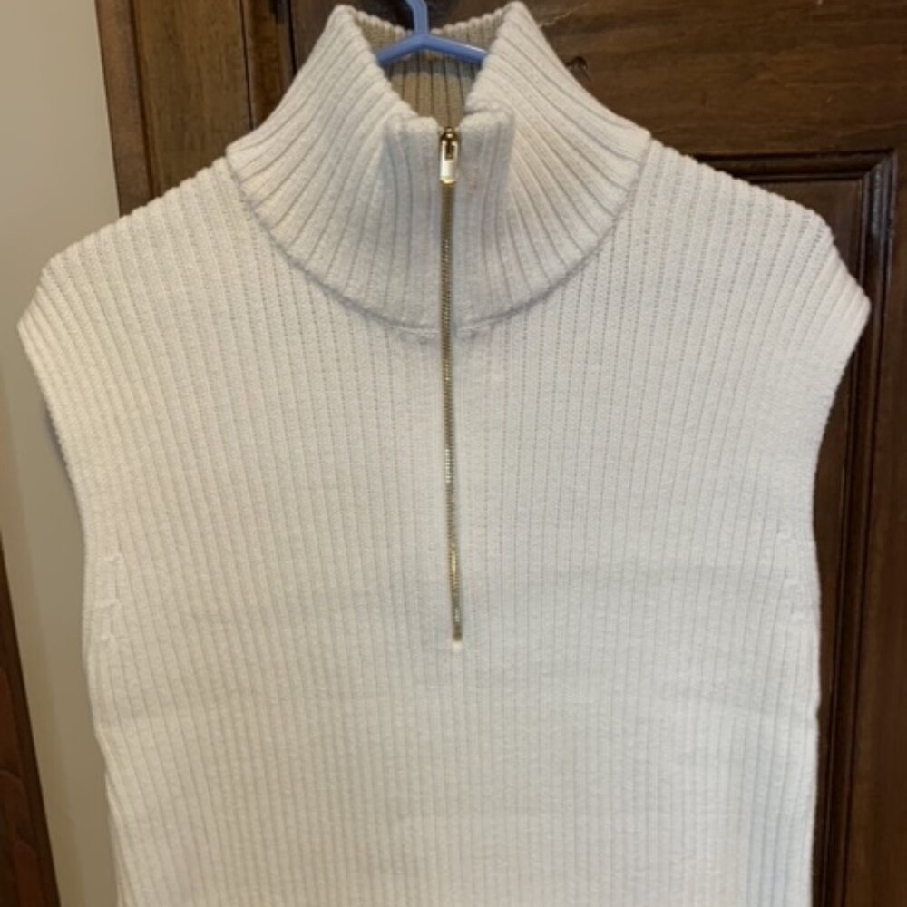 Talbots Haven Well Within, Sleeveless Quarter zip Sweater, XS